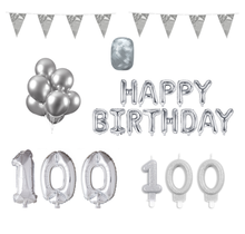100 jaar Verjaardag Versiering Pakket zilver
