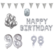 98 jaar Verjaardag Versiering Pakket zilver