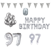 97 jaar Verjaardag Versiering Pakket zilver 97 jaar Verjaardag Versiering Pakket zilver