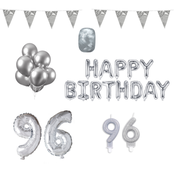 96 jaar Verjaardag Versiering Pakket zilver