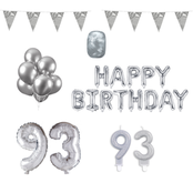 93 jaar Verjaardag Versiering Pakket zilver