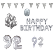 92 jaar Verjaardag Versiering Pakket zilver 92 jaar Verjaardag Versiering Pakket zilver