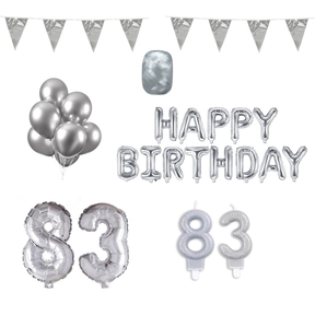 83 jaar Verjaardag Versiering Pakket zilver