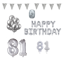 81 jaar Verjaardag Versiering Pakket zilver