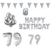 79 jaar Verjaardag Versiering Pakket zilver