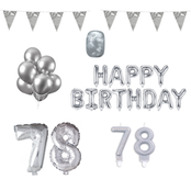78 jaar Verjaardag Versiering Pakket zilver 78 jaar Verjaardag Versiering Pakket zilver