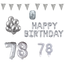 Feest-vieren 78 jaar Verjaardag Versiering Pakket zilver Feest-vieren 78 jaar Verjaardag Versiering Pakket zilver