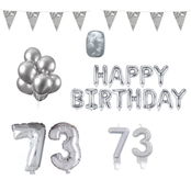 73 jaar Verjaardag Versiering Pakket zilver