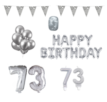 73 jaar Verjaardag Versiering Pakket zilver