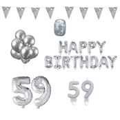 59 jaar Verjaardag Versiering Pakket zilver 59 jaar Verjaardag Versiering Pakket zilver