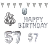 57 jaar Verjaardag Versiering Pakket zilver