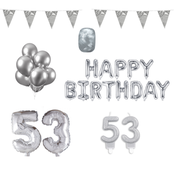 53 jaar Verjaardag Versiering Pakket zilver