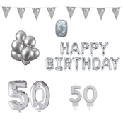50 jaar Verjaardag Versiering Pakket zilver 50 jaar Verjaardag Versiering Pakket zilver