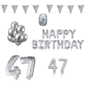 47 jaar Verjaardag Versiering Pakket zilver 47 jaar Verjaardag Versiering Pakket zilver