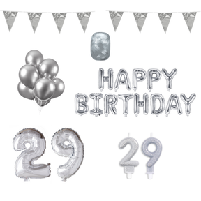 29 jaar Verjaardag Versiering Pakket zilver