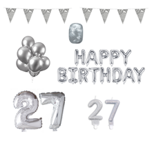 27 jaar Verjaardag Versiering Pakket zilver