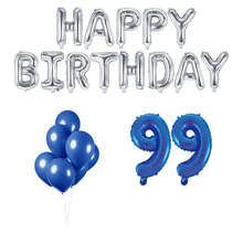 99 jaar Verjaardag Versiering Ballon Pakket Blauw & zilver