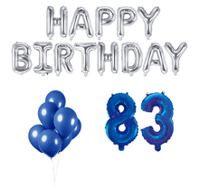 83 jaar Verjaardag Versiering Ballon Pakket Blauw & zilver