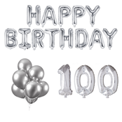 100 jaar Verjaardag Versiering Ballon Pakket zilver
