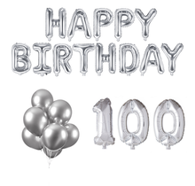100 jaar Verjaardag Versiering Ballon Pakket zilver