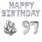 97 jaar Verjaardag Versiering Ballon Pakket zilver
