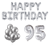 95 jaar Verjaardag Versiering Ballon Pakket zilver 95 jaar Verjaardag Versiering Ballon Pakket zilver