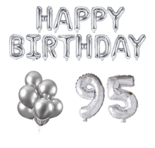 95 jaar Verjaardag Versiering Ballon Pakket zilver