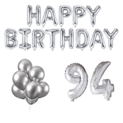 94 jaar Verjaardag Versiering Ballon Pakket zilver