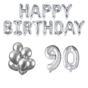90 jaar Verjaardag Versiering Ballon Pakket zilver