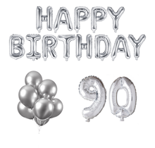 90 jaar Verjaardag Versiering Ballon Pakket zilver