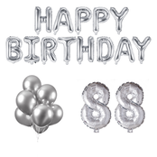 88 jaar Verjaardag Versiering Ballon Pakket zilver