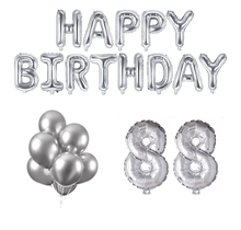 88 jaar Verjaardag Versiering Ballon Pakket zilver
