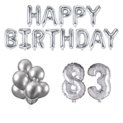 83 jaar Verjaardag Versiering Ballon Pakket zilver