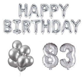 83 jaar Verjaardag Versiering Ballon Pakket zilver