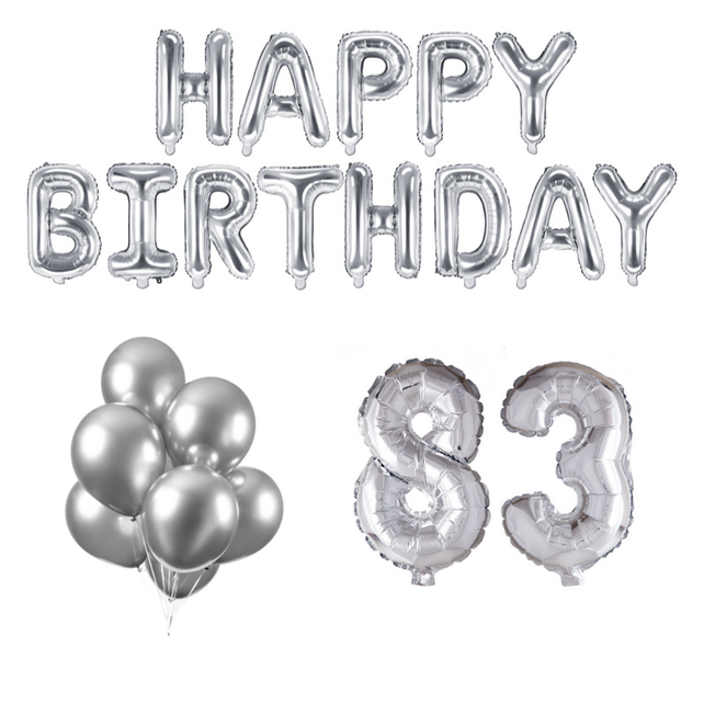 83 jaar Verjaardag Versiering Ballon Pakket zilver