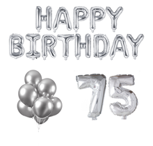 75 jaar Verjaardag Versiering Ballon Pakket zilver