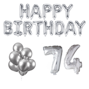 74 jaar Verjaardag Versiering Ballon Pakket zilver 74 jaar Verjaardag Versiering Ballon Pakket zilver