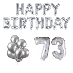 73 jaar Verjaardag Versiering Ballon Pakket zilver