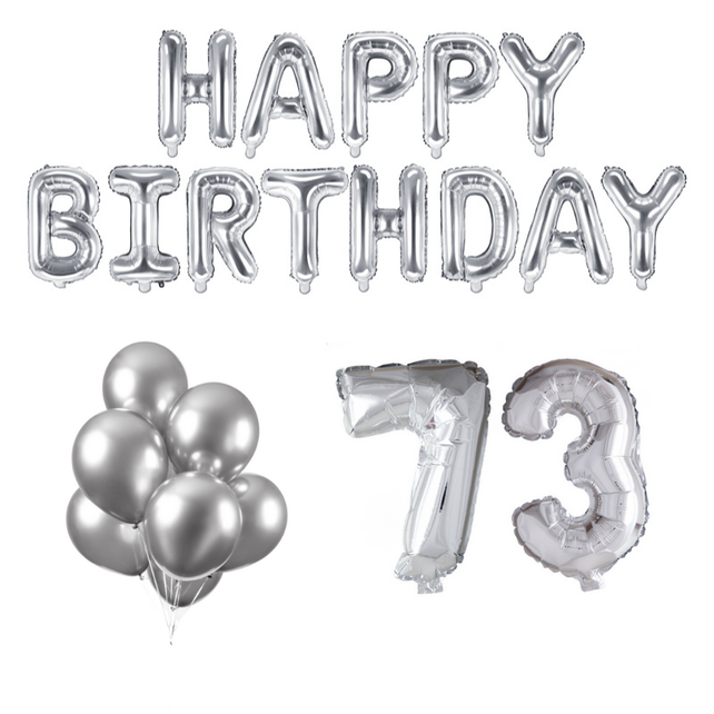 73 jaar Verjaardag Versiering Ballon Pakket zilver