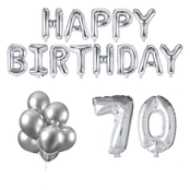 70 jaar Verjaardag Versiering Ballon Pakket zilver