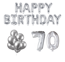 70 jaar Verjaardag Versiering Ballon Pakket zilver