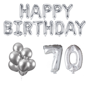 70 jaar Verjaardag Versiering Ballon Pakket zilver