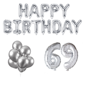 69 jaar Verjaardag Versiering Ballon Pakket zilver 69 jaar Verjaardag Versiering Ballon Pakket zilver