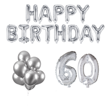 60 jaar Verjaardag Versiering Ballon Pakket zilver