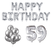 59 jaar Verjaardag Versiering Ballon Pakket zilver 59 jaar Verjaardag Versiering Ballon Pakket zilver