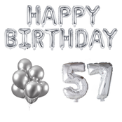 57 jaar Verjaardag Versiering Ballon Pakket zilver