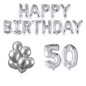 50 jaar Verjaardag Versiering Ballon Pakket zilver 50 jaar Verjaardag Versiering Ballon Pakket zilver