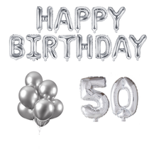 50 jaar Verjaardag Versiering Ballon Pakket zilver