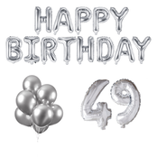 49 jaar Verjaardag Versiering Ballon Pakket zilver