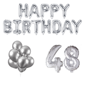 48 jaar Verjaardag Versiering Ballon Pakket zilver 48 jaar Verjaardag Versiering Ballon Pakket zilver